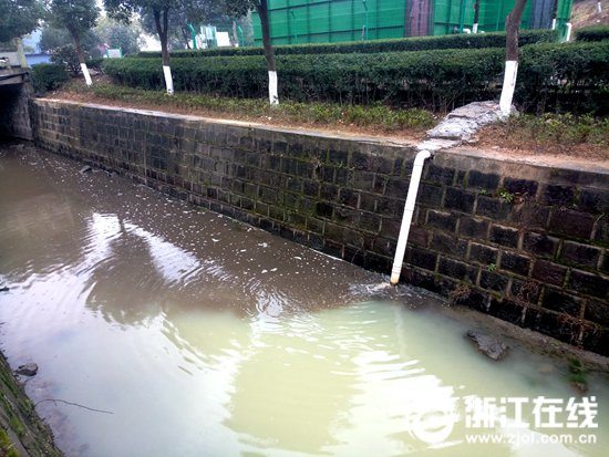 鄞州区横溪镇周夹溪有污水直排河道 水质发黑发臭